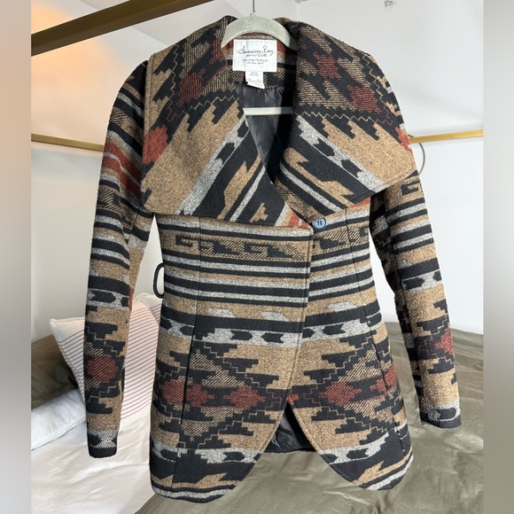 American Rag Coat Womens XXS Brown Quilted Blazer Western Jacket Cowgirl Rodeo - Picture 3 of 6